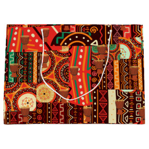 Afrocentric Kente Tribal Pattern Large Gift Bag
