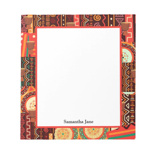 Afrocentric Kente Tribal Pattern Notepad (Front)