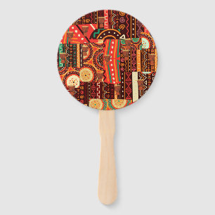 Afrocentric Kente Tribal Pattern wedding  Hand Fan