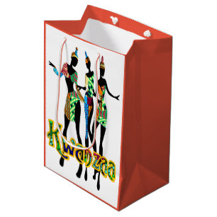 Afrocentric Kwanzaa Print Medium Gift Bag