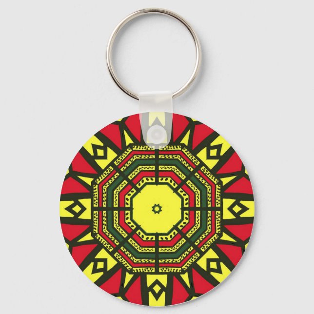 Afrocentric Mandala Key Ring (Front)