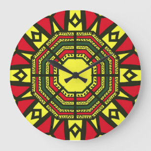Afrocentric Mandala Large Clock