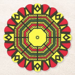 Afrocentric Mandala Paper Coaster
