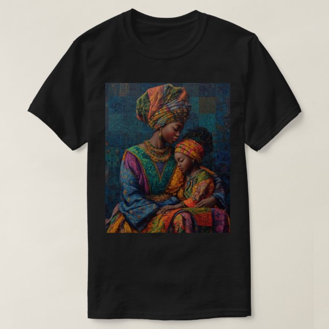 “Afrocentric Mother and Child T-Shirt – African He (Design Front)
