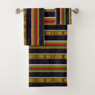 Afrocentric Pattern  Print Bath Towel Set