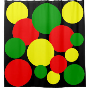Afrocentric Polka Dots Shower Curtain