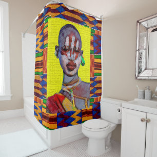 Afrocentric Pop Art Shower Curtain