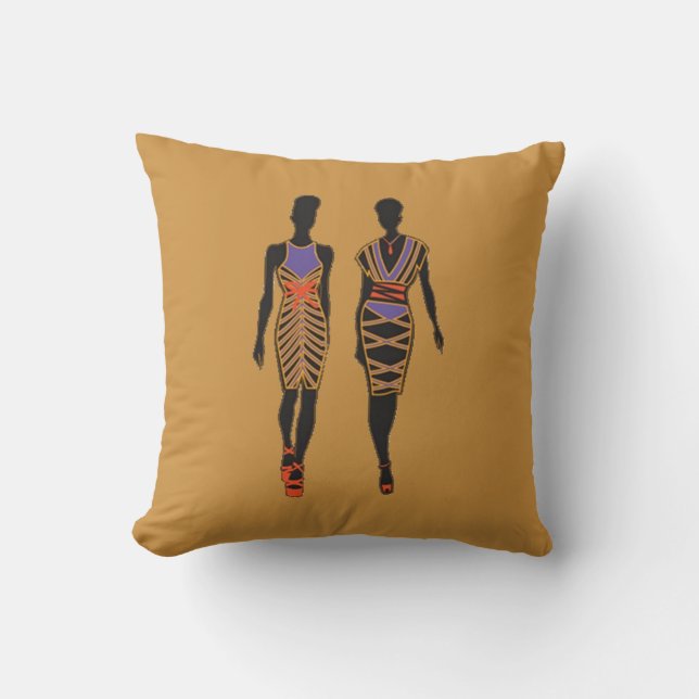 Afrocentric Silhouette 2 Sided Pillow (Front)