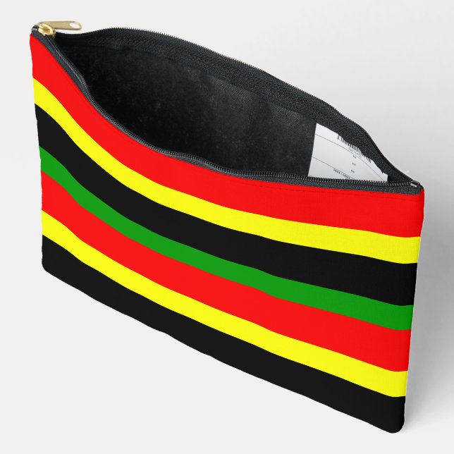 Afrocentric Stripes Accessory Pouch (Open)