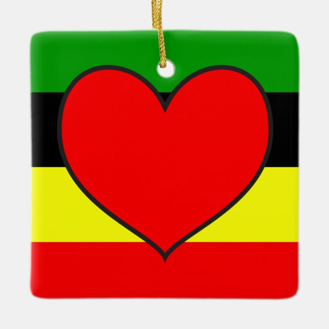 Afrocentric Stripes  Ceramic Ornament (Front)