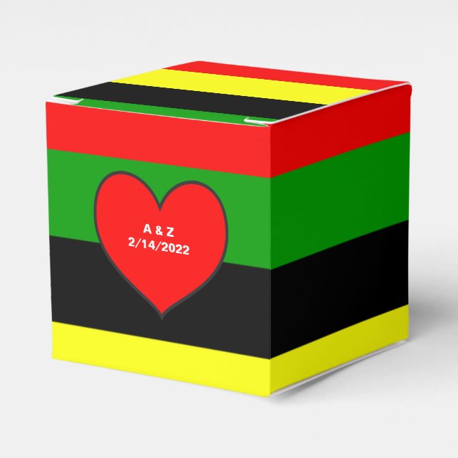 Afrocentric Stripes Favour Box (Front Side)