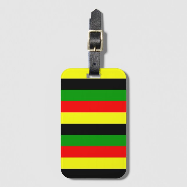 Afrocentric Stripes  Luggage Tag (Front Vertical)
