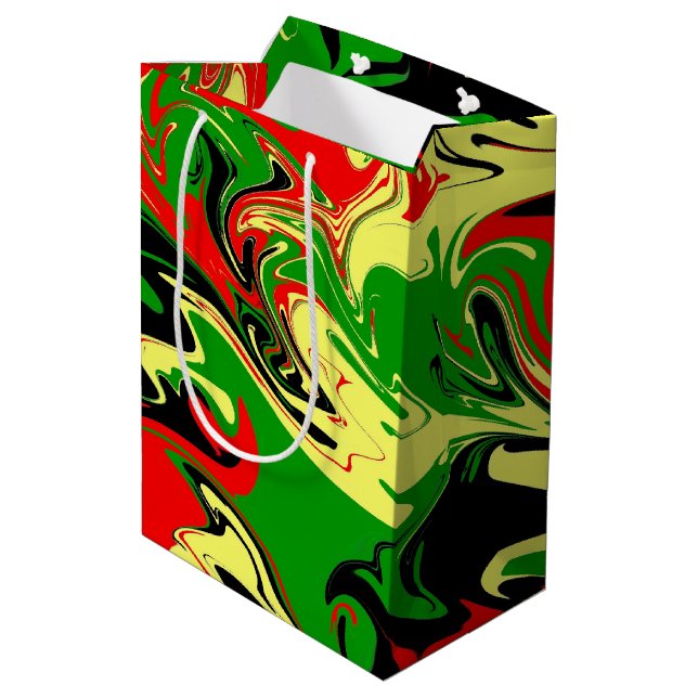 Afrocentric Swirls Medium Gift Bag (Back Angled)