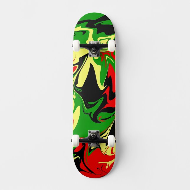 Afrocentric Swirls  Skateboard (Front)