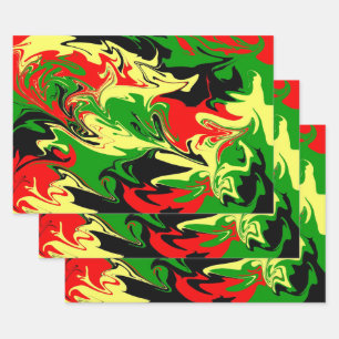 Afrocentric Swirls Wrapping Paper Sheet