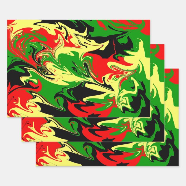 Afrocentric Swirls Wrapping Paper Sheet (Set)