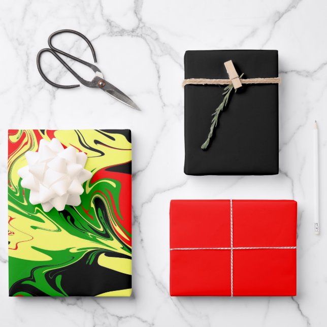 Afrocentric Swirls  Wrapping Paper Sheet (Front)