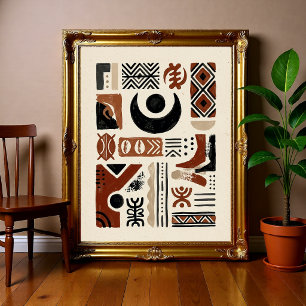 Afrocentric Tribal Abstract Poster