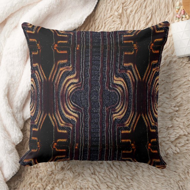 Afrocentric Tribal Motif Print Throw Pillow (Blanket)