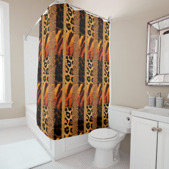 Afrocentric Tribal Safari  Shower Curtain (In Situ)