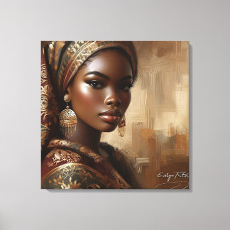 Afrocentric Woman Portrait: Elegant Home Decor