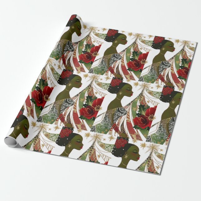 Afrocentric Wrapping Paper Roll (Unrolled)