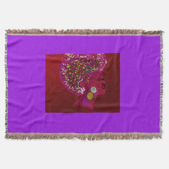 AfroFloral Throw Blanket (Front)