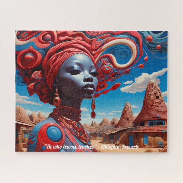 Afrofuturism :Vibrant African Beauty & Heritage Jigsaw Puzzle (Horizontal)