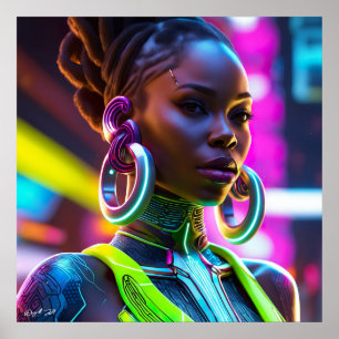 Afrofuturistic African woman Modern Art Poster