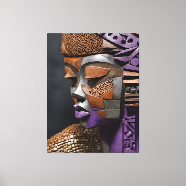 Afrofuturistic Mask Canvas Print (Front)