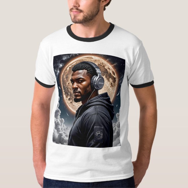 Afrofuturistic Moon Music Vibes Tee (Front)