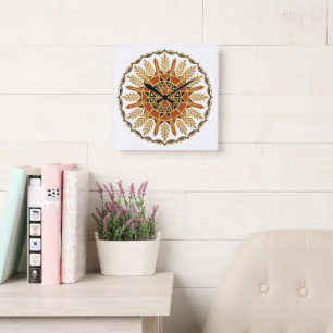 Afrohemian Ornate Shield Wall Clock