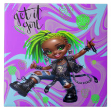 Afropunk Get It Girl Ceramic Tile