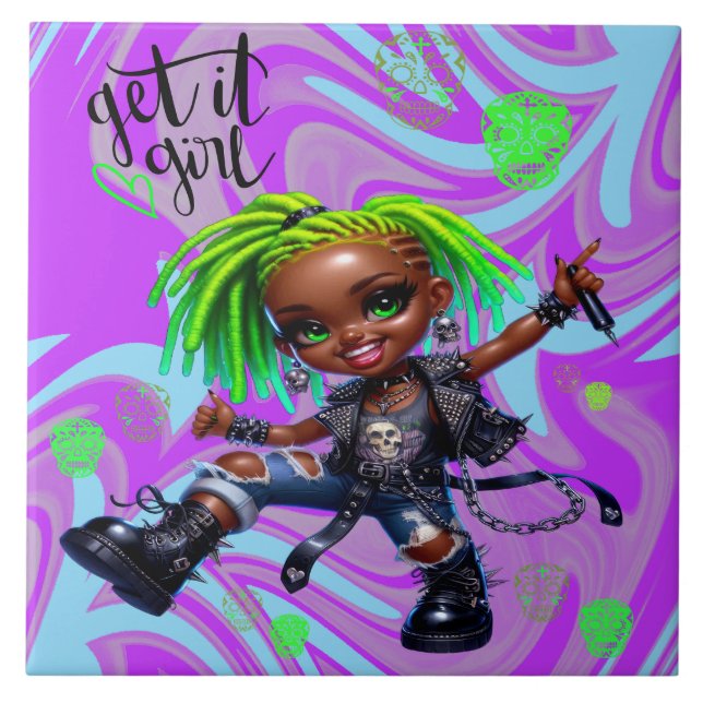 Afropunk Get It Girl Ceramic Tile (Front)