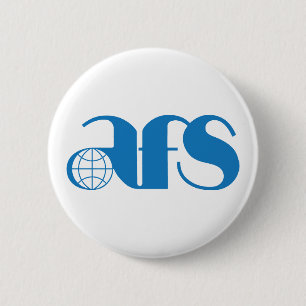 AFS Logo 1976 Round Button, Large, 3 Inch 6 Cm Round Badge