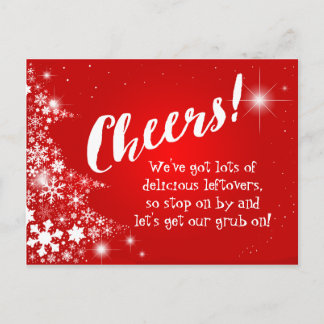 After Christmas Holiday Potluck Party Invitation Postcard