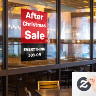 After Christmas Sale Store Window Cling Signs