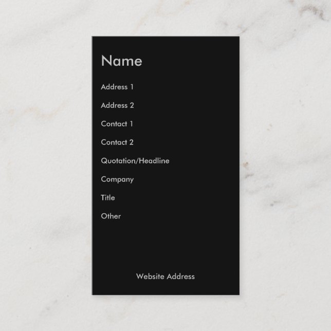 After Dark Business Card (Front)