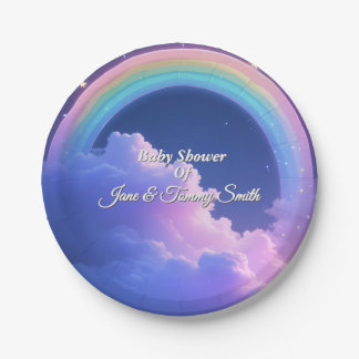 After Every Storm, There's a Rainbow Baby Shower Paper Plate