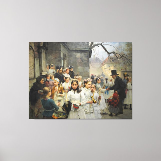 After First Communion by Carl Frithjof Smith 1892 Canvas Print (Front)