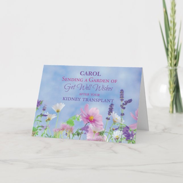 After Kidney Transplant Get Well Wildflowers Card (Front)
