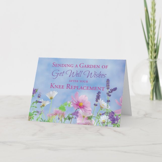 After Knee Replacement Get Well Wildflowers Card (Front)