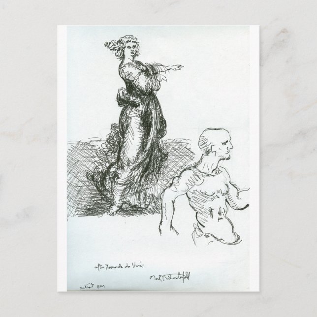 After Leonardo da Vinci "Get Going!" Postcard (Front)