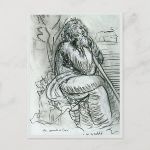 After Leonardo da Vinci Self Portrait Postcard