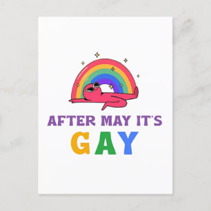 After May It's Gay Funny LGBT Pride Month Holiday Postcard