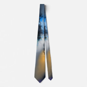 After Midnight - Blue Orange Abstract Tie