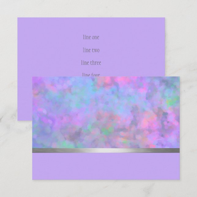 After Party Abstract Purple Pink Blue Silver Invitation (Front/Back)