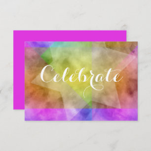 After Party Colour Block Watercolor Design White Invitation