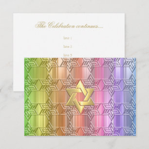 After Party Colourful Rainbow Star Damask Invitation