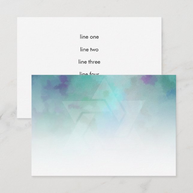 After Party Cool Colours Aqua Blue Purple White Invitation (Front/Back)